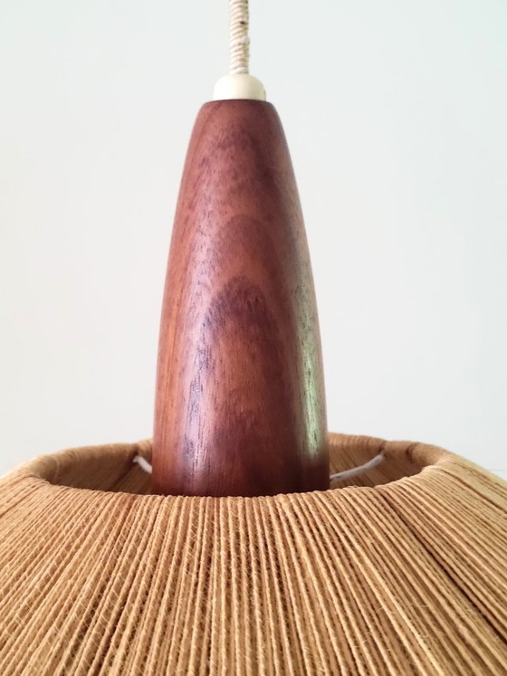 Image 1 of Vintage Sisal hanglamp van Temde Leuchten, 1965