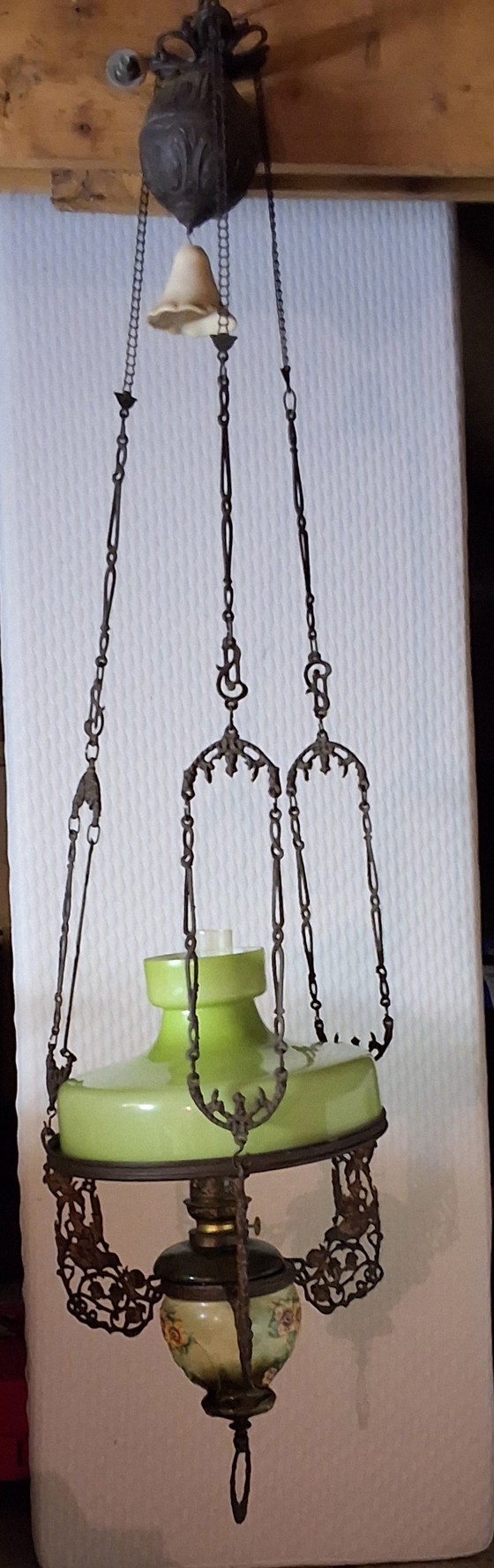 Image 1 of Antieke Boheemse olielamp 