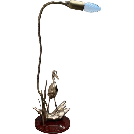 Alte Reiherlampe aus Messing, 1970
