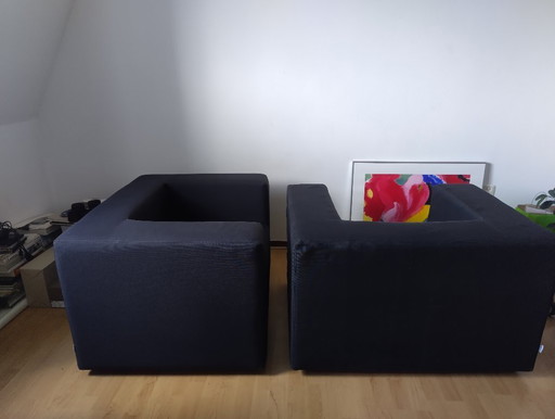 Zanotta Throw Away fauteuil in black textile