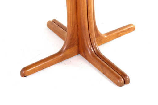 Danish round 1x extendable dining table teak solid