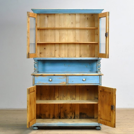 Image 1 of Solid Pine Kitchen Cupboard, 1900s