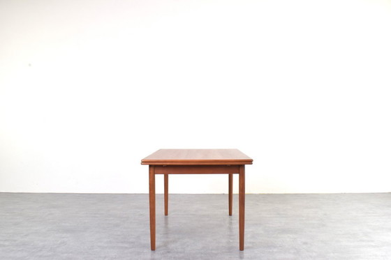 Image 1 of Mid-Century Danish Extendable Teak Dining Table from Rogenstrup Möbelfabrik, 1960s.