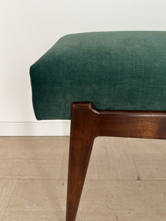 Wooden and green velvet Bench, Italy, 1950s – Benches (photo 7 of 9)