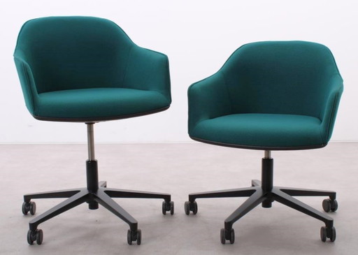 2x Vitra Softshell chair dark green