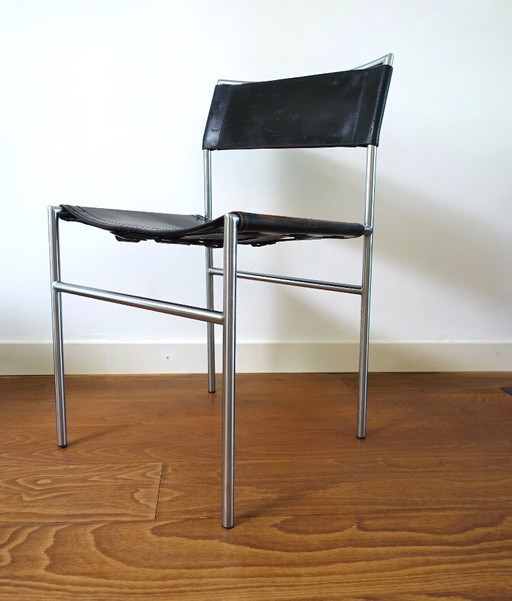 Martin Visser SE 06 Sedia da pranzo/da comodino Prima serie – Spectrum, eetkamerstoelen, Leather, Metal