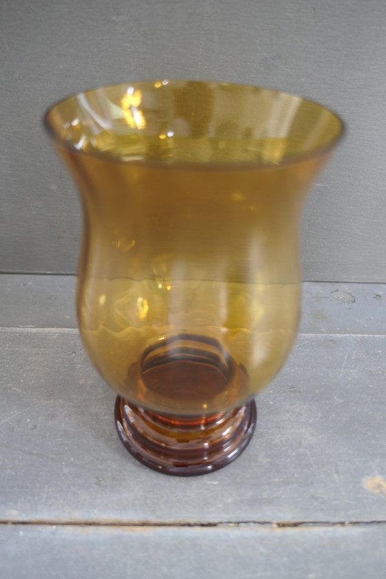 Image 1 of Vaso in vetro Art Déco color ambra