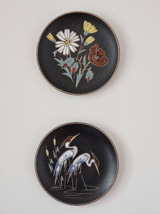 Image 1 of Ruscha.Wall plate with cranes.50'Germany.