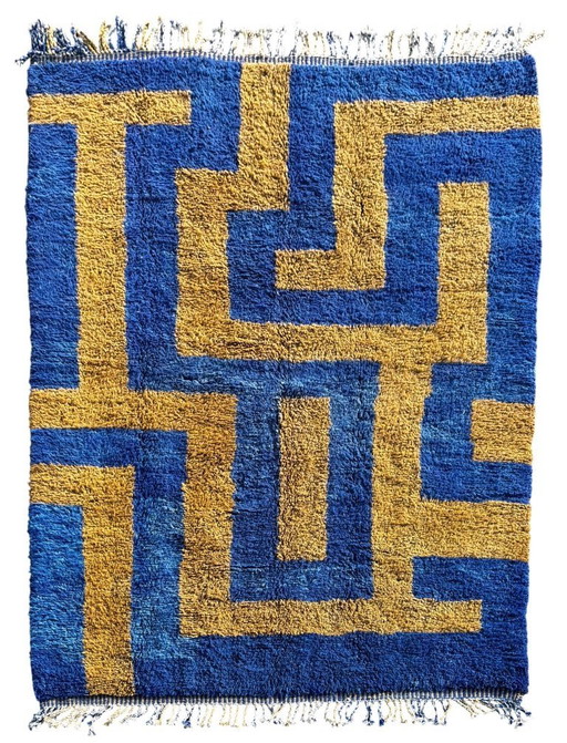 Moroccan Modern Rug 200x300 cm – Handmade Wool Berber Rug – White Textured Geometric Design