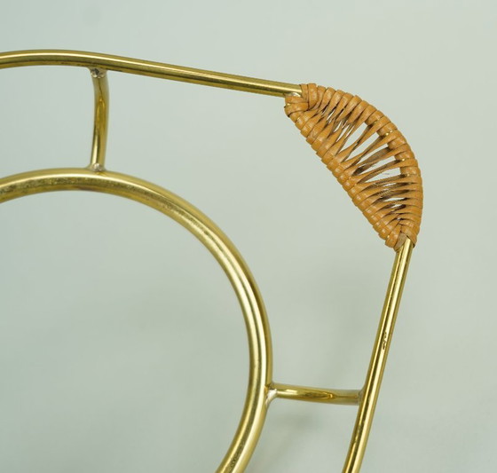 Image 1 of elegante set di ciotole PUNCH di metà secolo con 6 bicchieri e centrotavola, anni '50