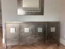 Prachtige design RvS dressoir met bijpassende spiegel 