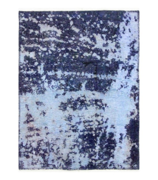 Oosters Handgeknoopt Vintage Art Klassiek & Reliëf Design 94 x 72 cm Blauwe Kleur