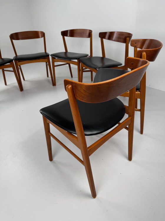 Image 1 of Set van 6 Farstrup model 206 eetkamerstoelen – Deens mid-century design