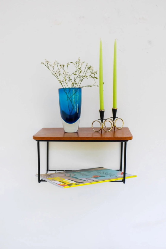 Vintage Zwevend Wandrek, Teak String Rack Jaren 60 Design – Scandinavian (photo 3 of 15)