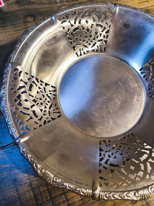 Vintage Alfra Alessi mandkom van roestvrij staal met geperforeerde rand - Italië, jaren 1960, midden 19e eeuw – schalen