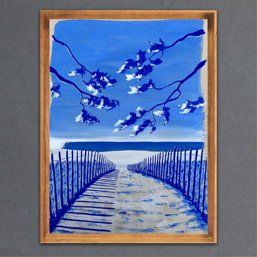 Guazzo su carta, 40x30 cm. Con cornice.