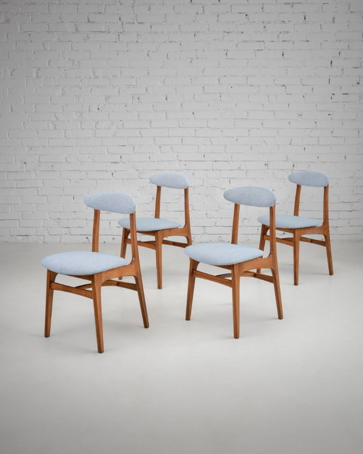 4er-Set Rajmund Hałas 200-190 Stühle – Polnische Mid-Century-Design-Ikone