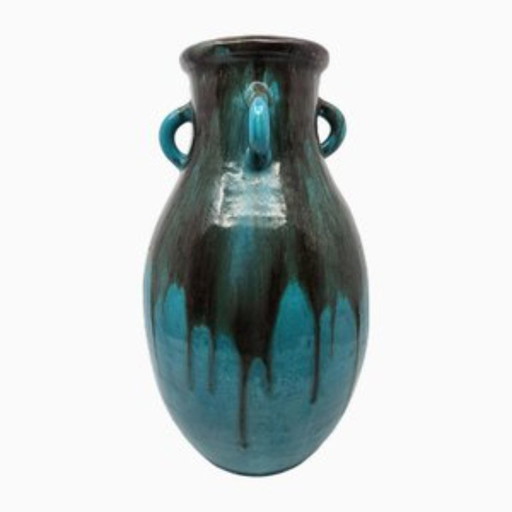 Primavera glazed stoneware vase Bleu France Art Deco