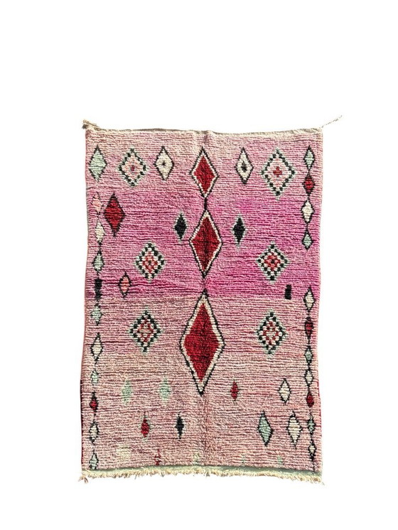 Image 1 of Roze Marokkaans Boujad-tapijt 160x250 cm, wollen tapijt – Tapijt voor moderne interieurs