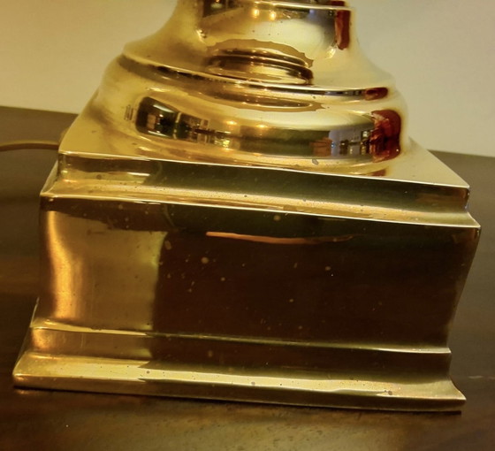 Image 1 of Vintage massief messing tafellamp jaren 50