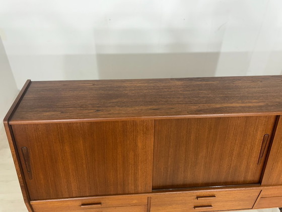 Image 1 of Buffet haut style années 50 / Meuble bar en teck / Meuble de salon / Buffet vintage