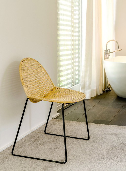 Reef Chair by Jacob Berg (DK) – eetkamerstoelen, Metal, Rattan