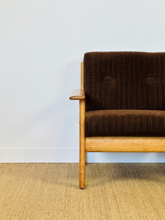 Image 1 of Ensemble de Salon modulable Vintage en Chêne et Velours Côtelé, 1960s, Set de 5