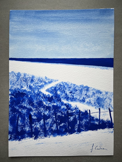 Signed artist's sketch.