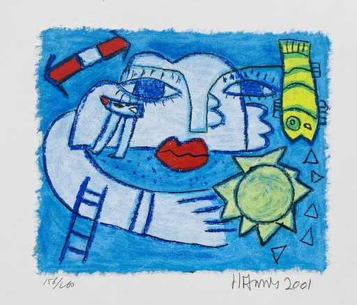 Hannes Kuiper - Colorful Screen Print - With Frame