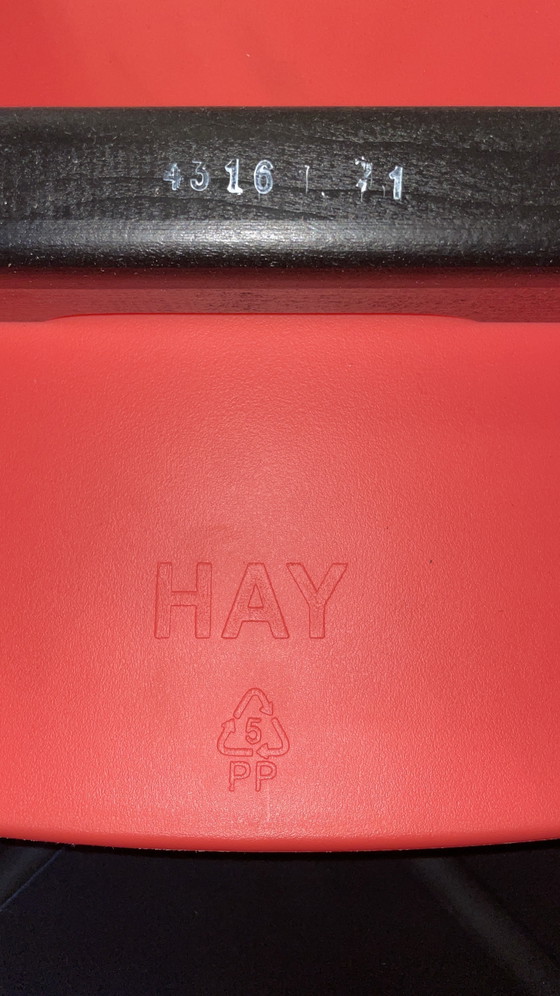 Image 1 of 2x HAY AAS32 Barkrukken - Rood/Zwart - 65 cm