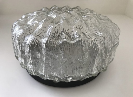 Vintage Ice Glass Ceiling Lamp Glass Ceiling Lamp '60s