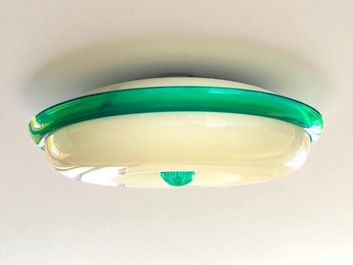 Space Age Weiße UFO Acryl Deckenlampe, UdSSR, 1960er