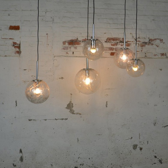Image 1 of 5x lampade a sospensione a sfera in vetro