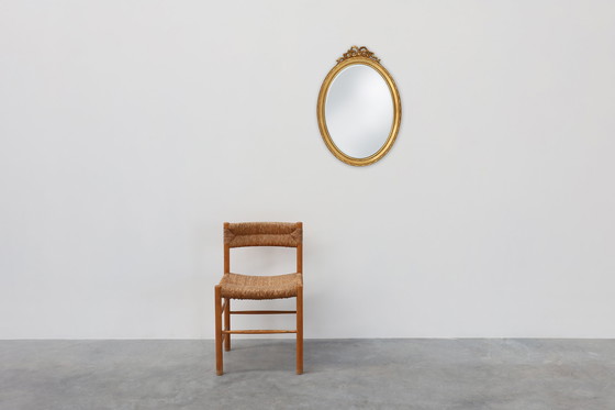 Image 1 of Oval shaped carved gilded Baroque mirror with beveled glass, Belgium  