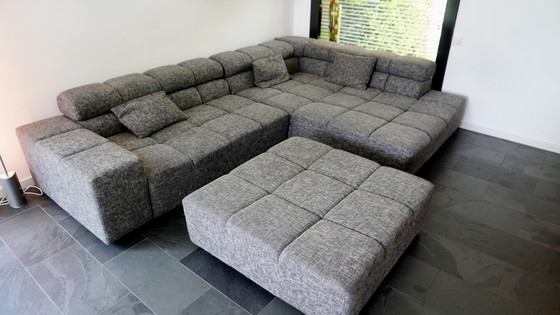 Image 1 of Moderne Grijze Hoekbank met Hocker - Comfortabel en Stijlvol