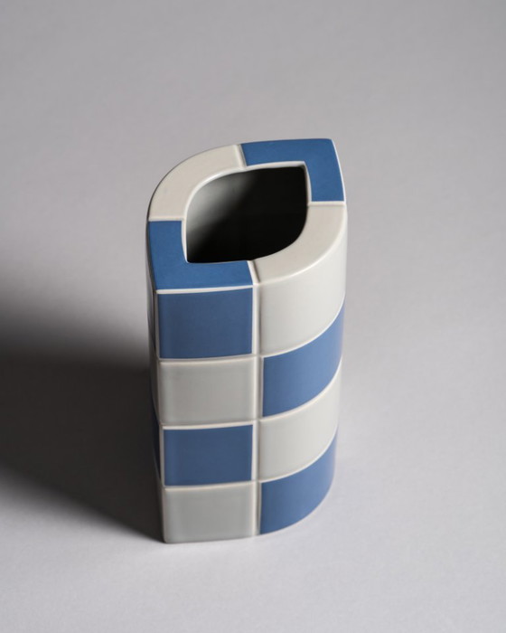 Image 1 of Postmodern Rosenthal Porcelain Vase DUO Jan v.an der Vaart Memphis Style 1980s