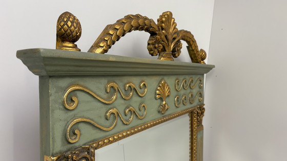 Image 1 of Vintage facet geslepen schouwspiegel Verno Collections goud mint XL