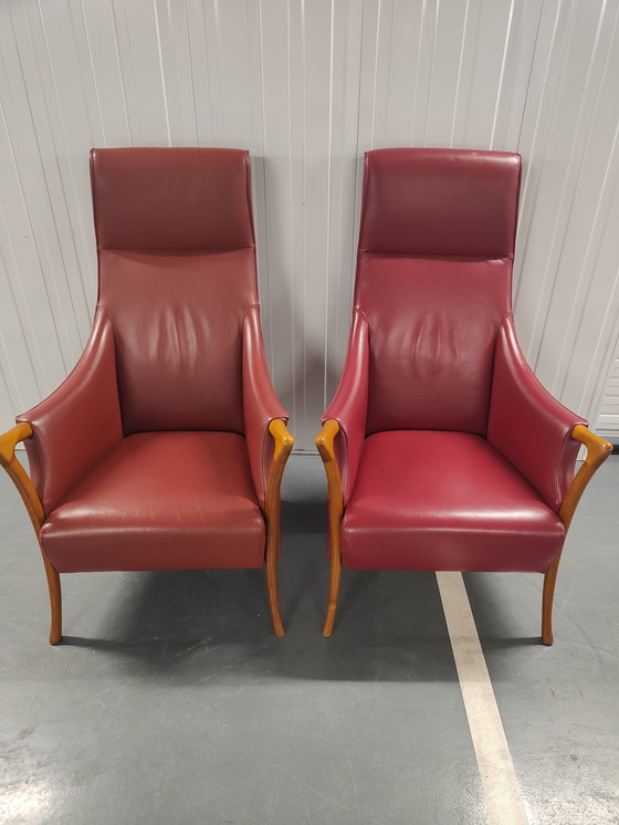 Image 1 of Deux cuir rouge Giorgetti Progetti 64240 Highback