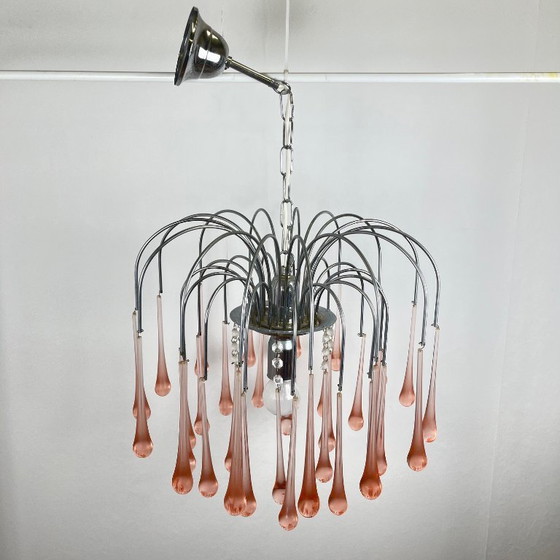 Image 1 of Vintage Murano blown glass chandelier – Italy, 1970s