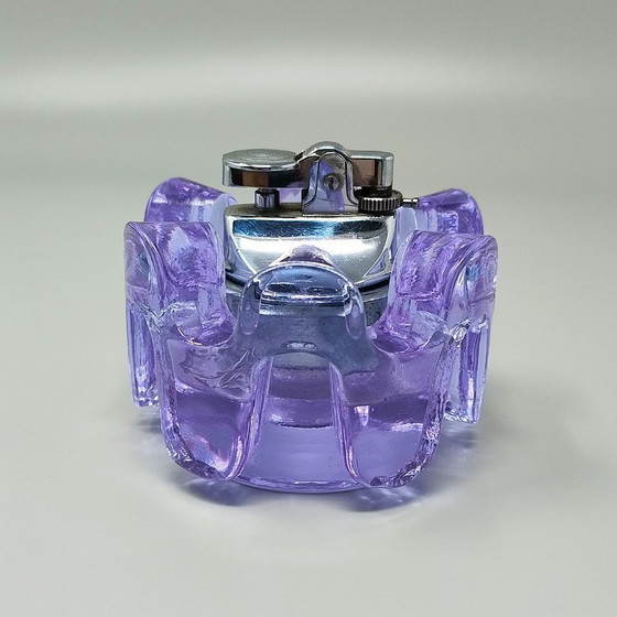 Image 1 of Schitterende paarse rookset uit de jaren 70 van Antonio Imperatore, vervaardigd van Murano-glas. Gemaakt in Italië.