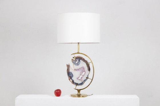 Image 1 of Lampada in bronzo e ametista. Circa 1970.