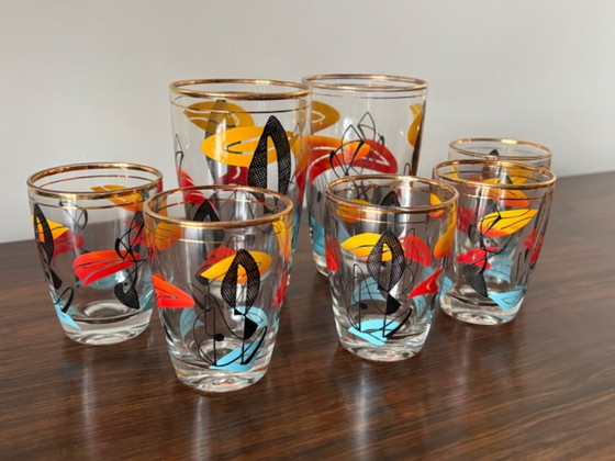 Image 1 of Bellissimi bicchieri da cocktail Atomic Mid Century degli anni '60