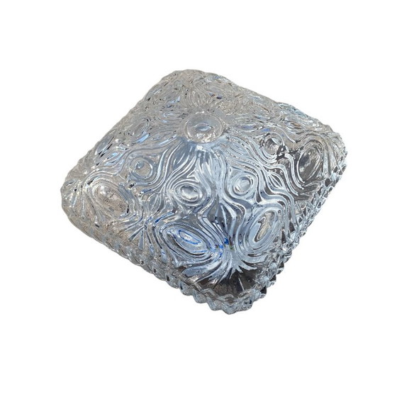 Piccola applique/lampada da soffitto quadrata in vetro stampato vintage anni '70-'80 – Plafoniere, Glass (photo 9 of 9)