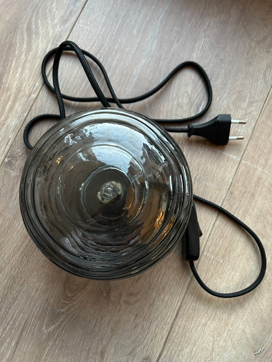 Image 1 of Lampada in vetro fumé - lampada da tavolo/notte - Vintage - alogena