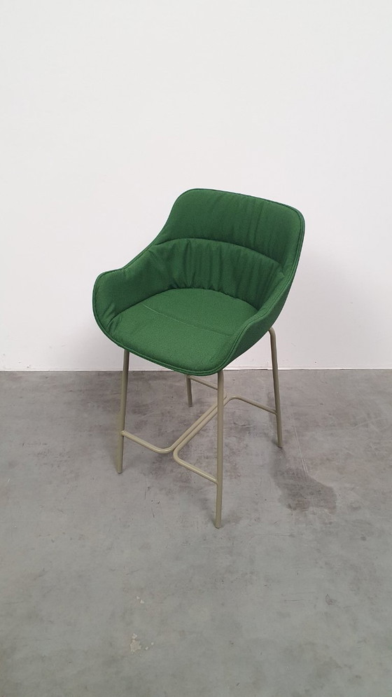 Image 1 of MDD high design bar stool Baltic Soft Duo green pleated fabric
