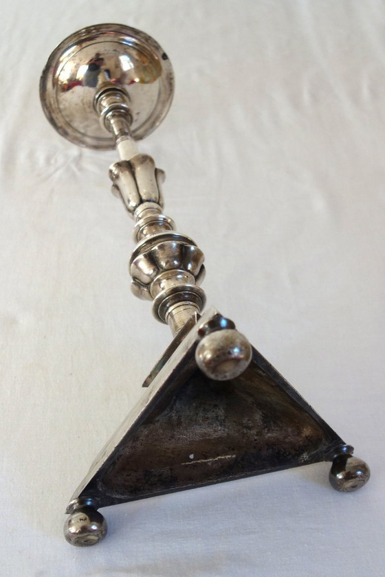 Image 1 of Kerzenhalter aus versilberter Bronze, 19. Jahrhundert, Frankreich