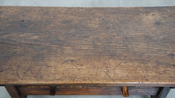 Image 1 of Antique Spanish Coffee Table From The 17th Century With Two Drawers
