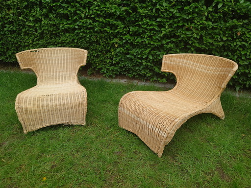 2X Monika Mulder Sävö Chaise Longue Lounge Chair