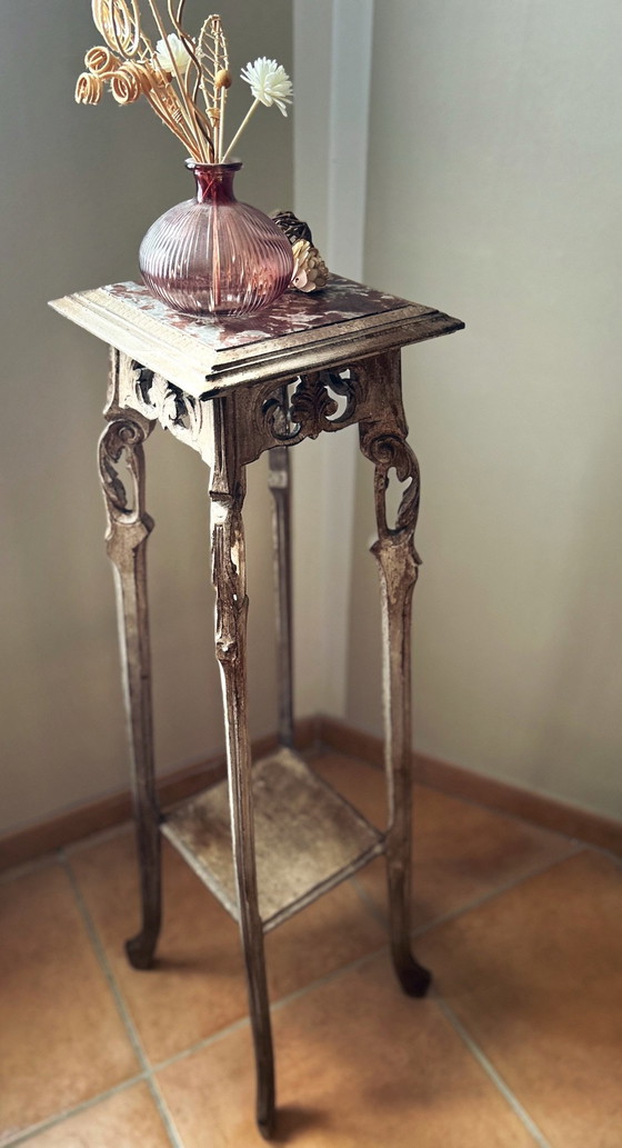 Sellette antica patinata – Stile Art déco – Fascino e autenticità – Console, Legno (photo 12 of 12)