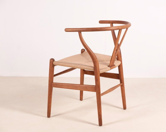 Image 1 of 1x Fauteuil Wishbone CH24 de Hans J. Wegner en hêtre, années 1960